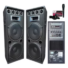 Columnas 15 3 Vias Potenciadas 1200w Usb/bluetooth Radio