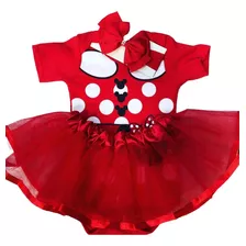 Body Bebê Mesversário Minnie Fantasia +tule + Laço Papilloo