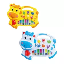 Piano Infantil Musical Som De Animais Fazendinha Cor Amarelo