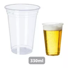 200 Copos Pp Reforçado Chopp E Sucos Descartável - 330ml Cor Cristal