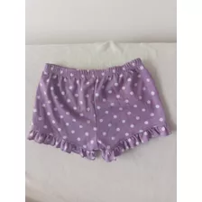 Short Nena Lila Con Lunares Blancos Talle 5 A 7