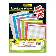 500 Hojas De Repuesto Carpeta Carta 5 Colores Rayado Escoger