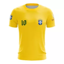 Camisa Camiseta M/c Seleção Brasil Copa Hexa 2022 Ref 01 