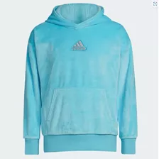 adidas Hoodie Buzo Con Capucha Color Azul Cozy-talla M Niñas