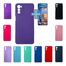 Funda Silicona Moto Motorola E32 Carcasa Y Vidrio Templado