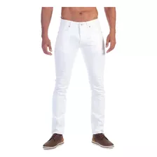 Jeans Pantalón De Mezclilla Stretch Blanco Para Hombre