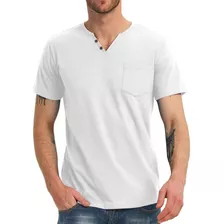 Playera Casual Moda Manga Corta Para Hombre Cuello V