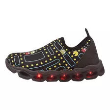 Tênis Infantil De Luz Led Grugui Masculino Game Pacman