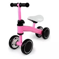 Bicicleta De Equilíbrio Infantil 4 Rodas Mega Compras Cor Rosa