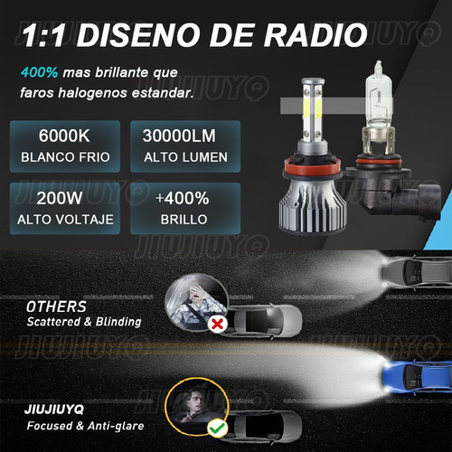 4 Lados H11 Para Nissan Kit De Faros Led De Haz Alto/bajo Foto 7