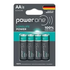 Pilas Alcalinas Power One Longlife Power Aa 1.5v 8 Unidades