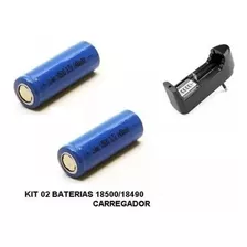 Kit 02 Bat. 18490/18500 3,7v 1400mah + Carregador