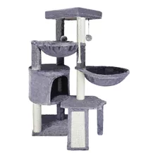 Torre Árbol Condominio Para Gatos Con Dos Hamacas, Gris