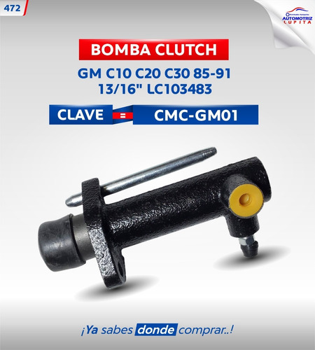 Bomba Clutch Chevrolet C10 C20 C30 Modelos 85-91 Medid 13/16 Foto 5