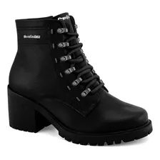 Bota Feminina Couro Cano Curto Coturno Original Comfortflex