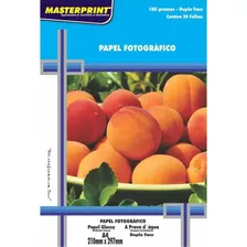 Papel Fotografico Inkjet A4 Glossy Dupla Face 180g Cor Branco