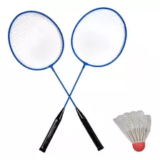 Kit Badminton Com 2 Petecas 2 Raquetes E Bolsa Raqueteira 