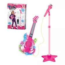 Guitarra Com Microfone Brinquedo Musical Infantil Dm Toys