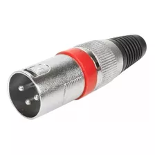 Plug Xlr Conector Canon Macho Vermelho Profissional