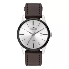 Relógio Technos Masculino Steel Prata Classic Pulseira Couro