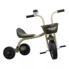 Triciclo Infantil Ultra Bikes Militar Boy Gilr Com Cesto 