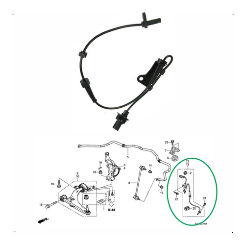 Sensor Abs Delantero Der Honda Fit 2009-2014 Foto 3