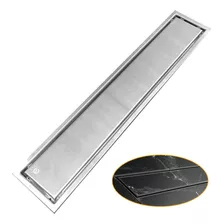 Ralo Linear Embralumi Oculto Invisível Piso Aço Inox 50x10cm