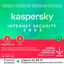 Kaspersky Internet Security 3 Pc 1 Ano Envio Imediato