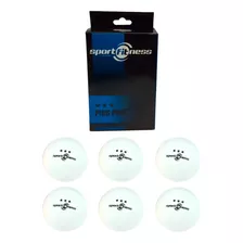 Pelotas Bolas Ping Pong Sportfitness Caja 6 Bolas Tenis Mesa Color Blanco