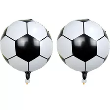 40 Balão Bola Futebol Metalizado Redondo 45cm Festa Gás Ar