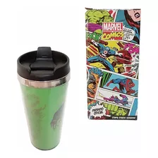 Copo Marvel Comics Vingadores Hulk Com Tampa 450ml 18 Cm....