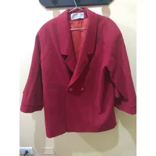 Saco De Mujer Rojo Marca James Smart Talle M Lana Pura