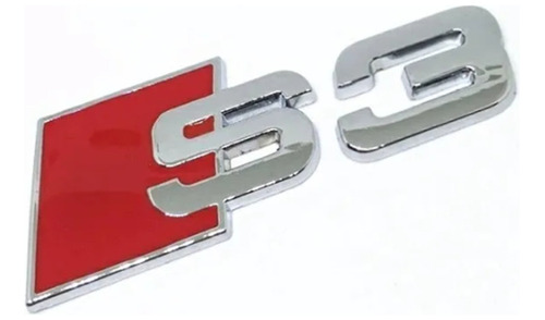 Foto de Emblema Audi Sline Baul A3 S3 Plateado Trasero Metalico