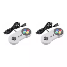 2 Controles Compatível Com Super Nintendo Usb Notebook/pc 