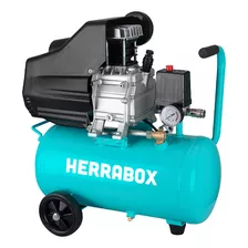 Compresor De Aire 24 Lts Herrabox 1,5 Hp - Con Salida De Acople Rapido Manija Y Ruedas