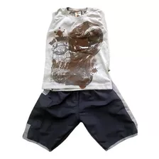 Conjunto Infantil Tam. 3 Anos Menino Regata Bermuda Molekada