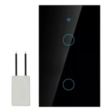 Interruptor Inteligente Wi-fi De 2 Vías Negro Sin Neutro