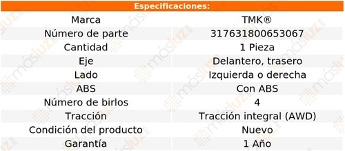 (1) Maza Del O Tras Izq/der Con Abs S5 V8 4.2l 08/12 Tmk Foto 2