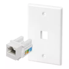 Modulo Rj45 Cat5e De Red Jack Keystone Con Tapa Muro