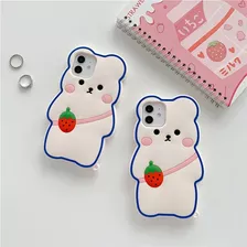 3dbear Kawaii Strawberry Mochila Funda De Teléfono Para Ipho