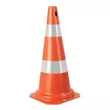 Cone De Sinalização Laranja E Branco 75cm Plastcor 700.00652