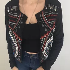 Chaqueta De Pana Bordada