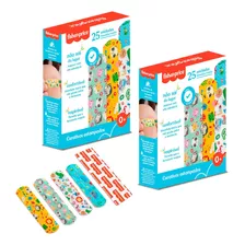 50 Curativos Band Aid Crianças Ferimentos Fisher Price Hc483 Multicolor