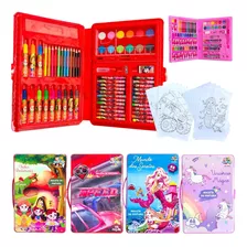 Maleta De Pintura Infantil Para Colorir Com Desenhos 68 Peça