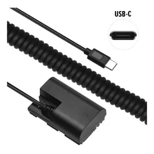 Adaptador Dummy Pd Dr-e6 Bateria Canon Lp-e6 Espiral Usb-c Cor Preto