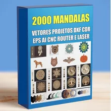 Pacote 2000 Mandalas Dxf Svg Cdr, Eps Corte Laser Cnc Router