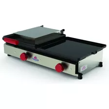 Plancha Chivitera Doble Con Prensa Y 2 Quemadores !!