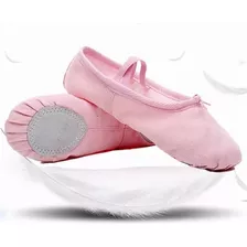 Zapatillas De Media Punta Lona Y Gamuza Para Ballet Dama