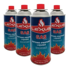 Pack 4 Cartuchos De Gas Butano Lexus 227gr P/ Anafe Soplete