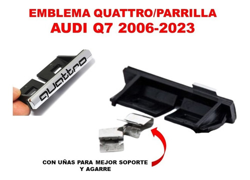 Par De Emblemas Audi Quattro Audi Q7 2006-2023 Crom/negro Foto 5